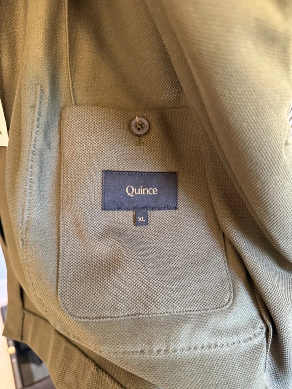 Quince Cotton Pique Knit Blazer XL